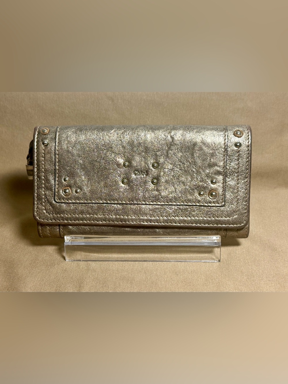 Chloé Paddington Long Wallet — Metallic Studded Edition | Archival